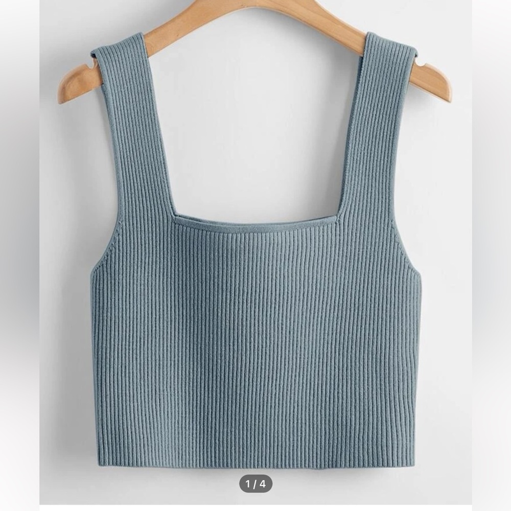 Solid Ribbed Knit Top - image 1